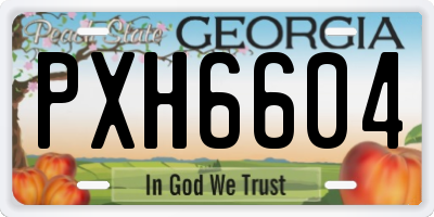 GA license plate PXH6604