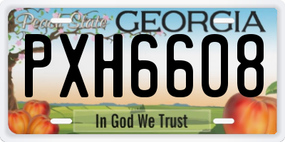 GA license plate PXH6608