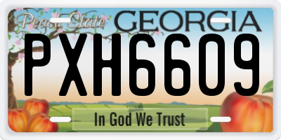 GA license plate PXH6609