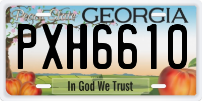 GA license plate PXH6610