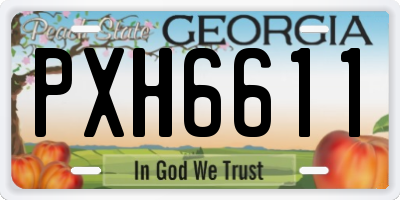 GA license plate PXH6611
