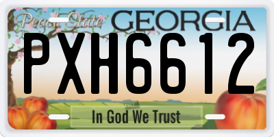 GA license plate PXH6612