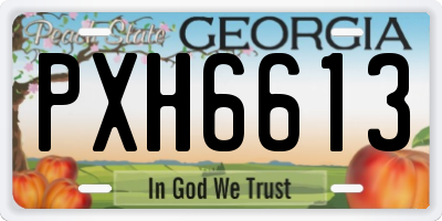 GA license plate PXH6613