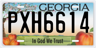 GA license plate PXH6614