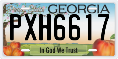 GA license plate PXH6617