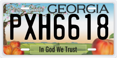 GA license plate PXH6618