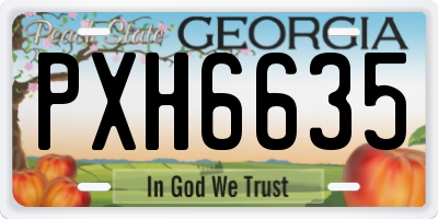 GA license plate PXH6635