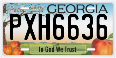 GA license plate PXH6636