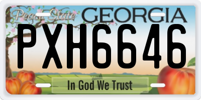 GA license plate PXH6646