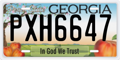 GA license plate PXH6647