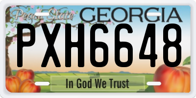 GA license plate PXH6648