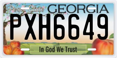 GA license plate PXH6649