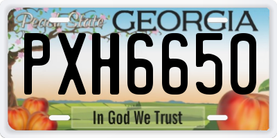 GA license plate PXH6650