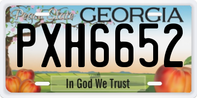 GA license plate PXH6652