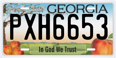 GA license plate PXH6653