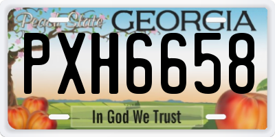 GA license plate PXH6658