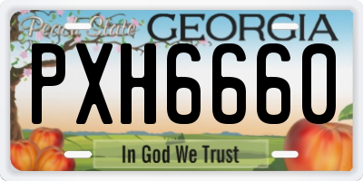 GA license plate PXH6660