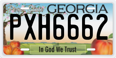 GA license plate PXH6662