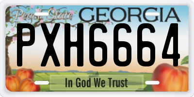 GA license plate PXH6664