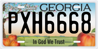 GA license plate PXH6668