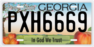 GA license plate PXH6669