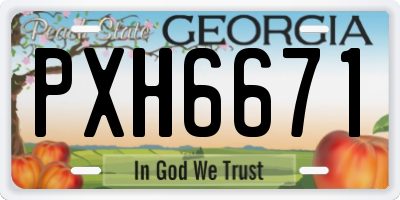 GA license plate PXH6671