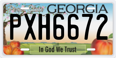 GA license plate PXH6672