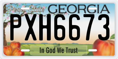 GA license plate PXH6673