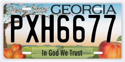 GA license plate PXH6677