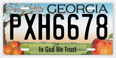 GA license plate PXH6678