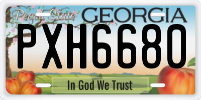 GA license plate PXH6680