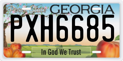 GA license plate PXH6685