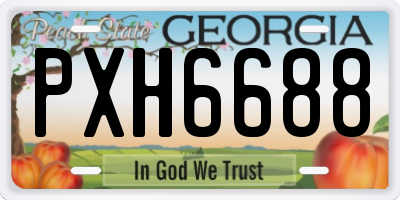 GA license plate PXH6688