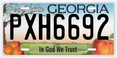 GA license plate PXH6692