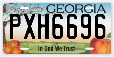 GA license plate PXH6696