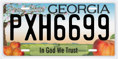 GA license plate PXH6699