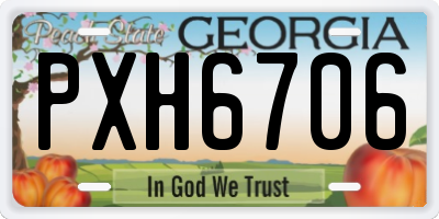 GA license plate PXH6706
