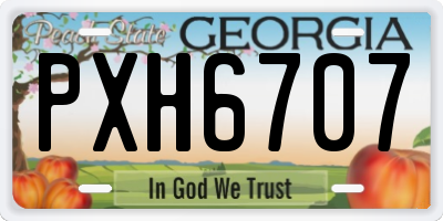 GA license plate PXH6707