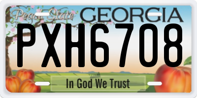 GA license plate PXH6708