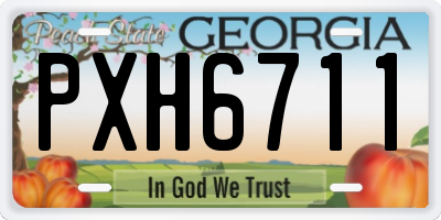 GA license plate PXH6711