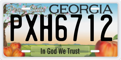 GA license plate PXH6712