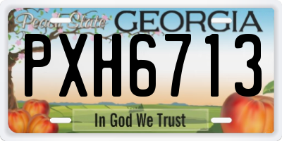 GA license plate PXH6713