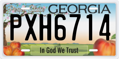 GA license plate PXH6714