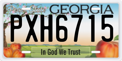 GA license plate PXH6715