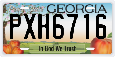 GA license plate PXH6716