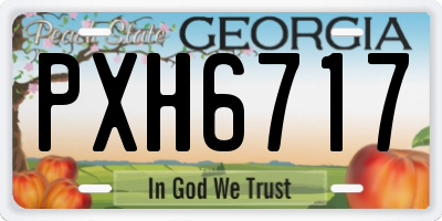 GA license plate PXH6717