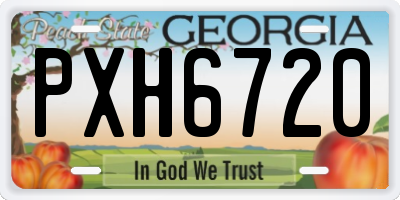 GA license plate PXH6720