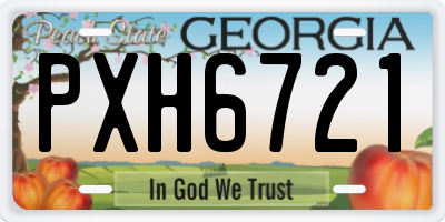 GA license plate PXH6721