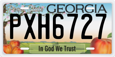 GA license plate PXH6727