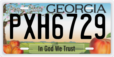 GA license plate PXH6729